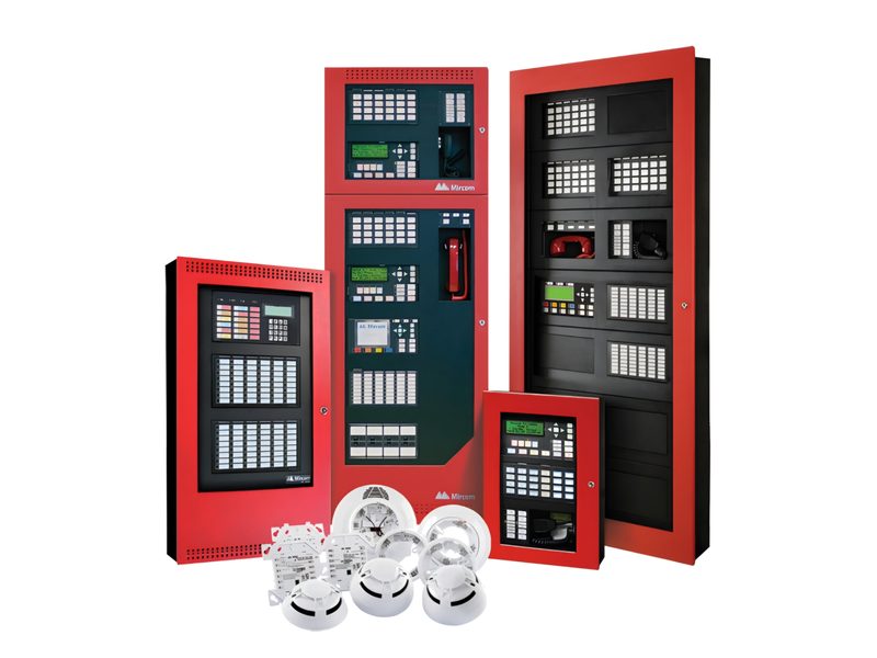 Mircom fire alarm control panels, annunciators, and smoke detectors